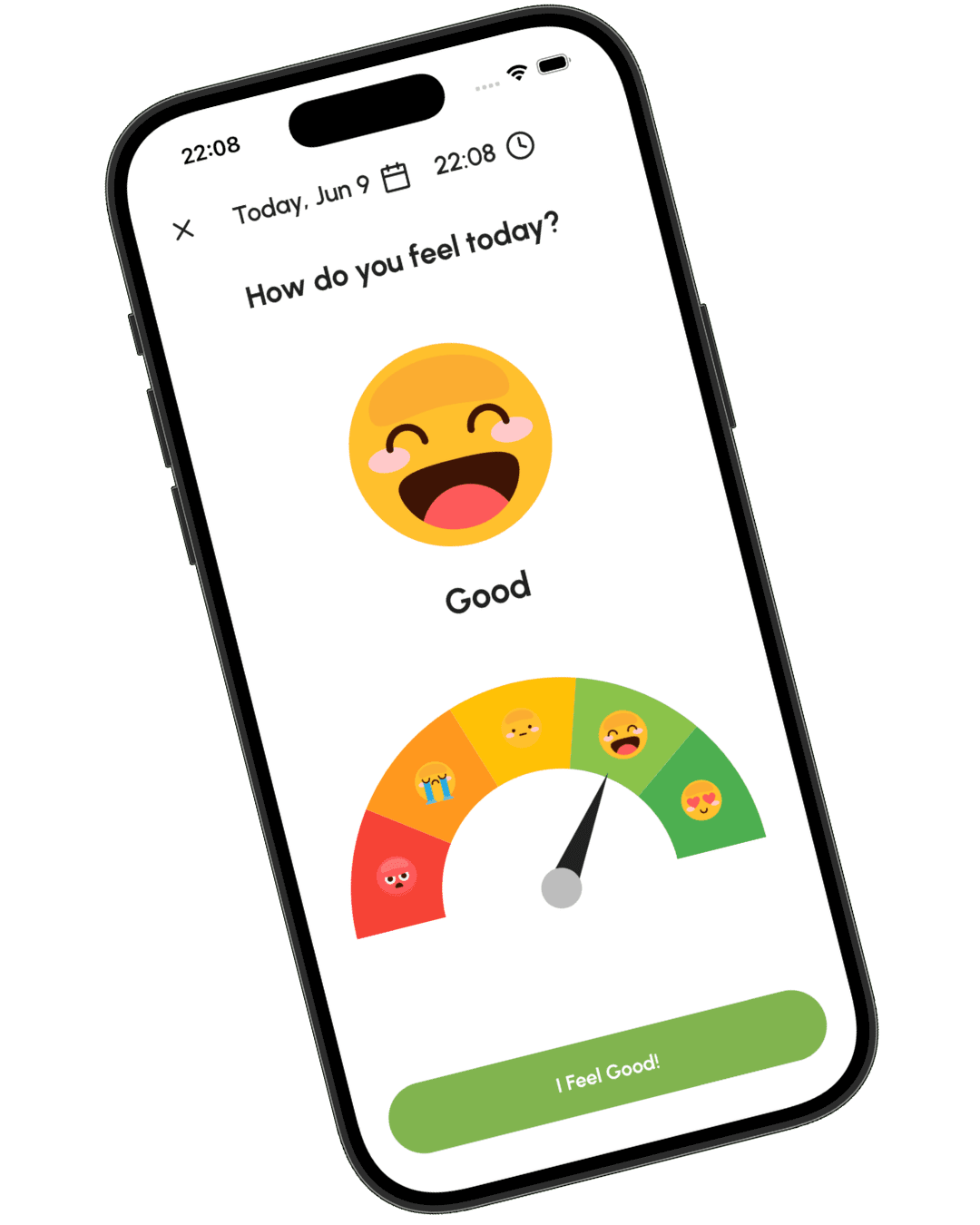 Step 1: Pick how you feel - Mooday app screenshot